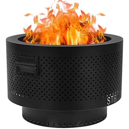 STBoo Smokeless Fire Pits for Outside with Portable Carrying Storage Bag