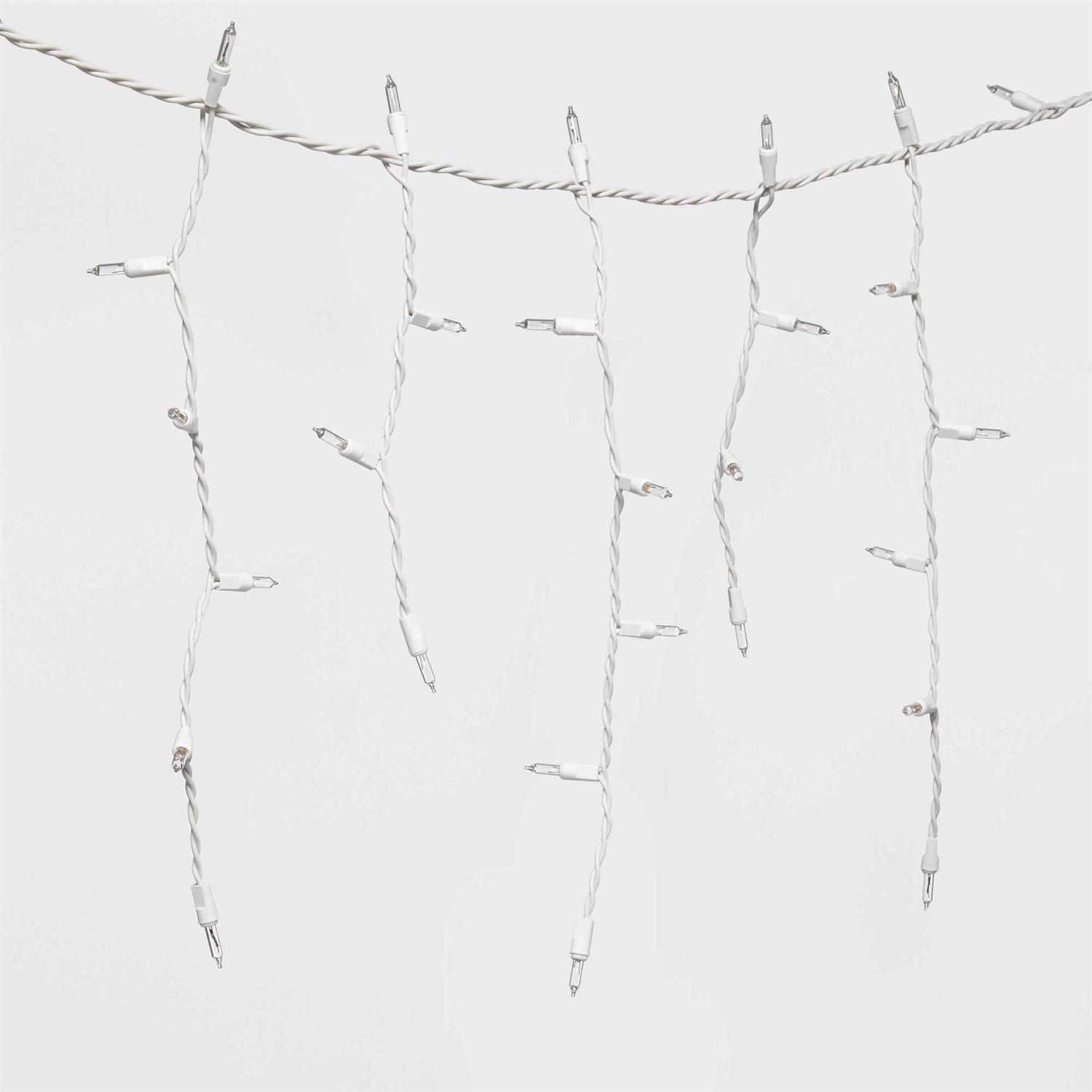 Wondershop 300ct Incandescent Mini Christmas Icicle Lights Clear White Wire