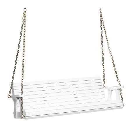 VINGLI Wood Patio Porch Swing with Adjustable Chains