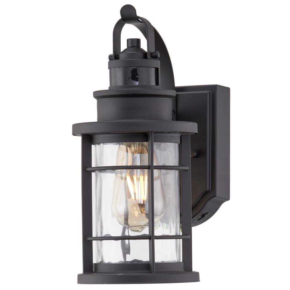 Allen + Roth 12.6-in H Black Medium Base Outdoor Wall Light