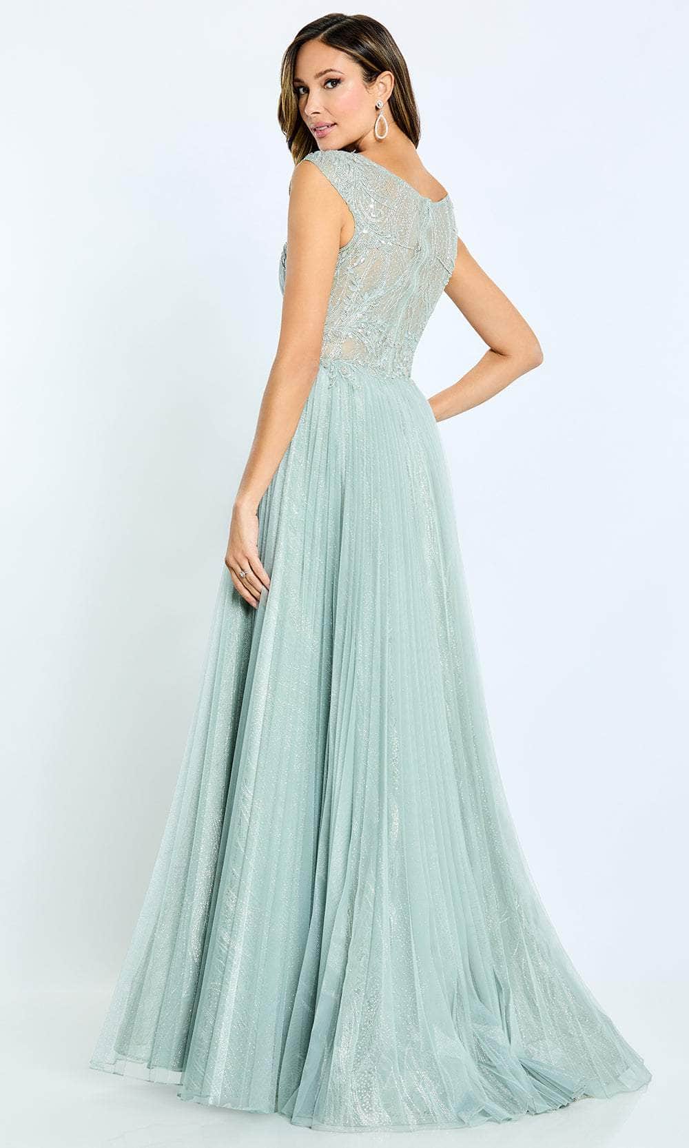 Pleated Sleeveless Long Mother of the Groom Dress