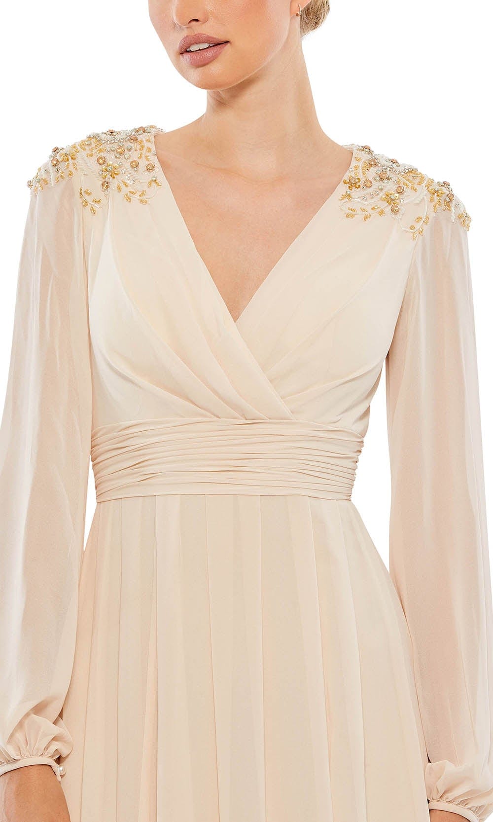 Bishop Sleeve A-Line Evening Gown | Couture Candy