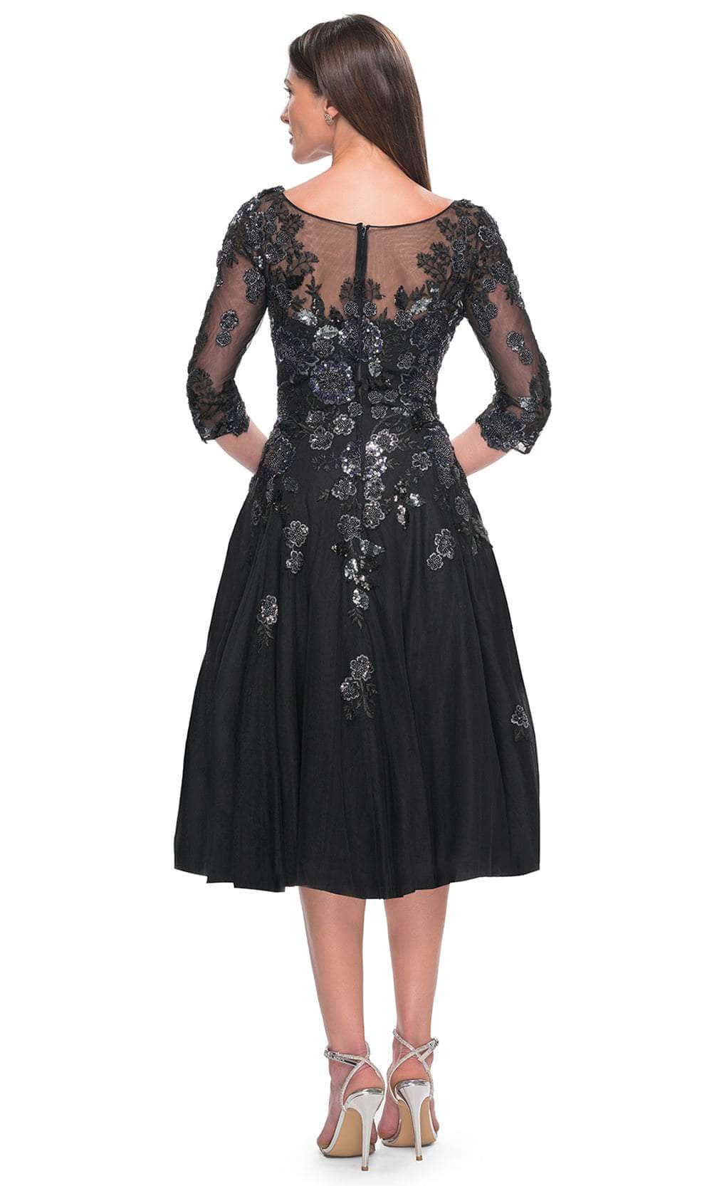 Floral Pattern Quarter Sleeve Knee-Length Dress
