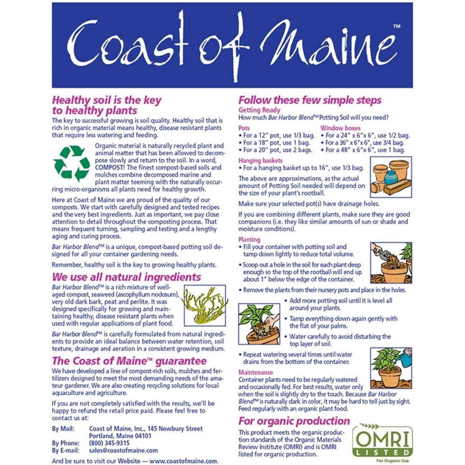 Coast of Maine Bar Harbor Blend Potting Soil