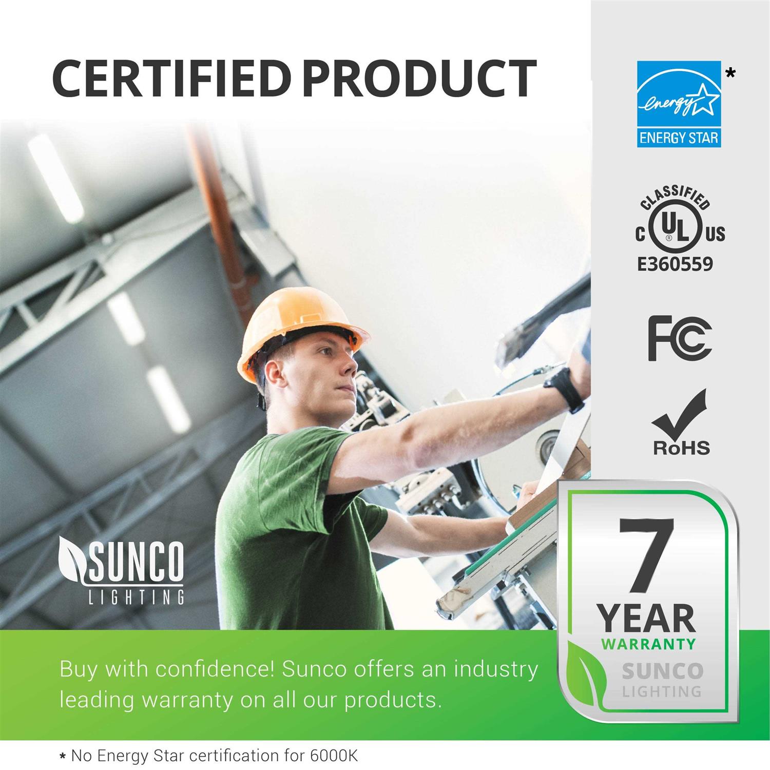 Sunco Lighting Sunco LED Shop Light 4ft Wraparound