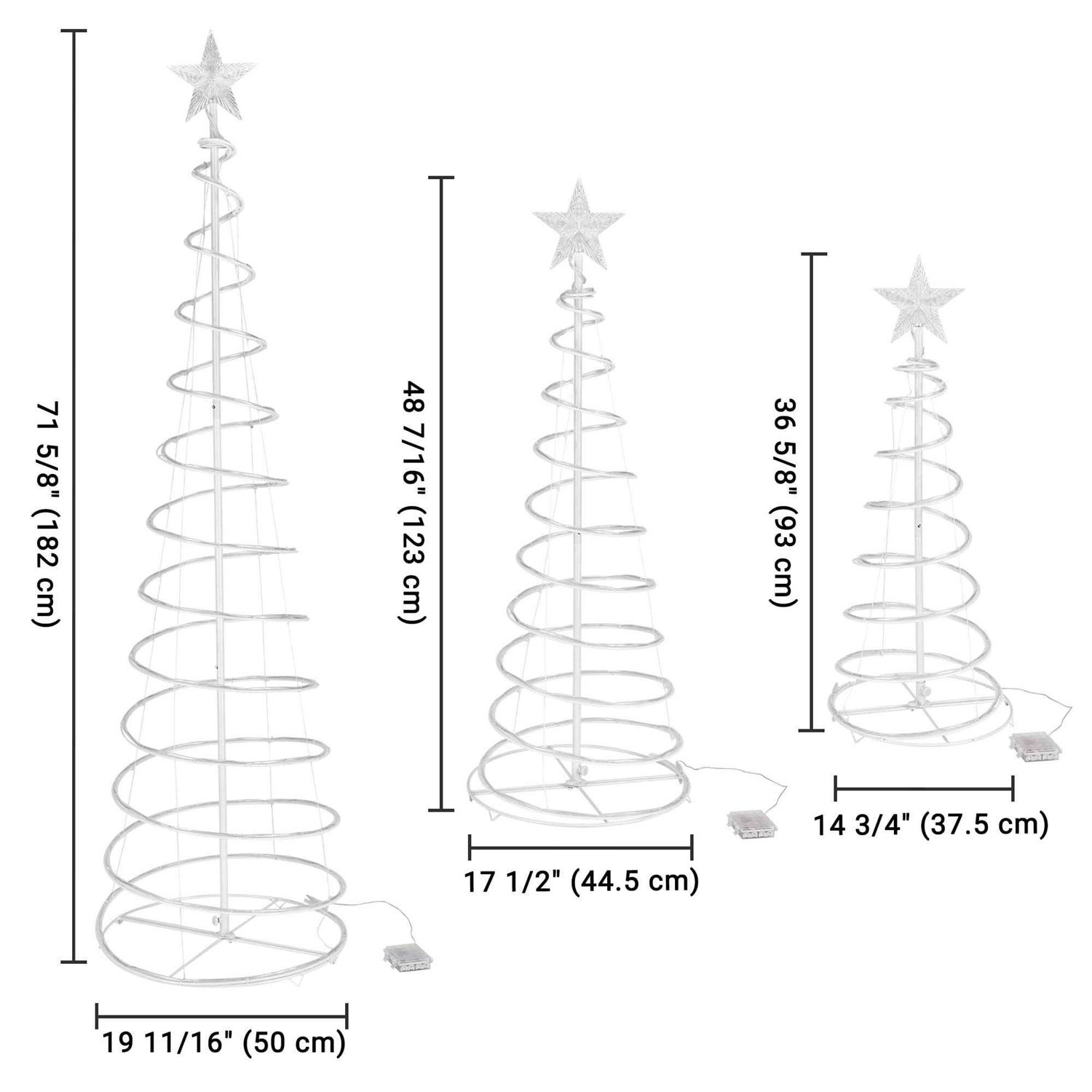 Yescom Set of 3 LED Christmas Spiral Light Kit 6Ft 4Ft 3Ft
