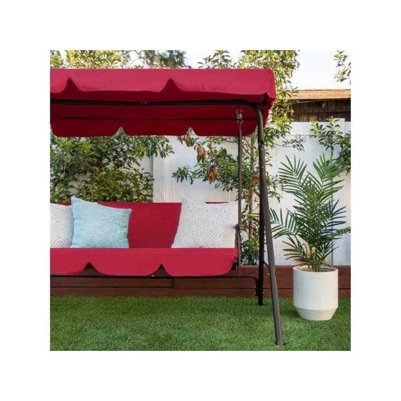 Best Choice Products 2-Person Outdoor Large Convertible Canopy Swing Glider Chair w/Removable Cushions