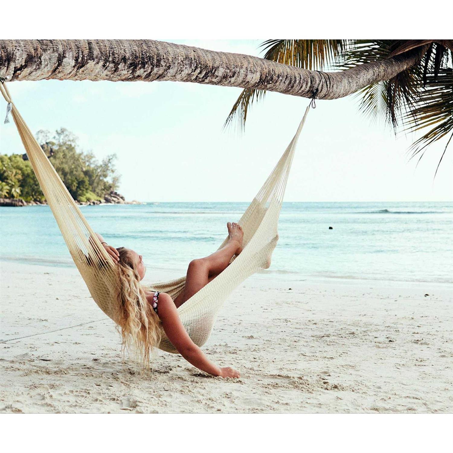 Classic Double Hammock, Handwoven, Shareable, Weathersafe Hammocks, Yellow Leaf Hammocks – “Sedona” Hammock, Red & Orange, Fits 1-2 People (400 lbs)