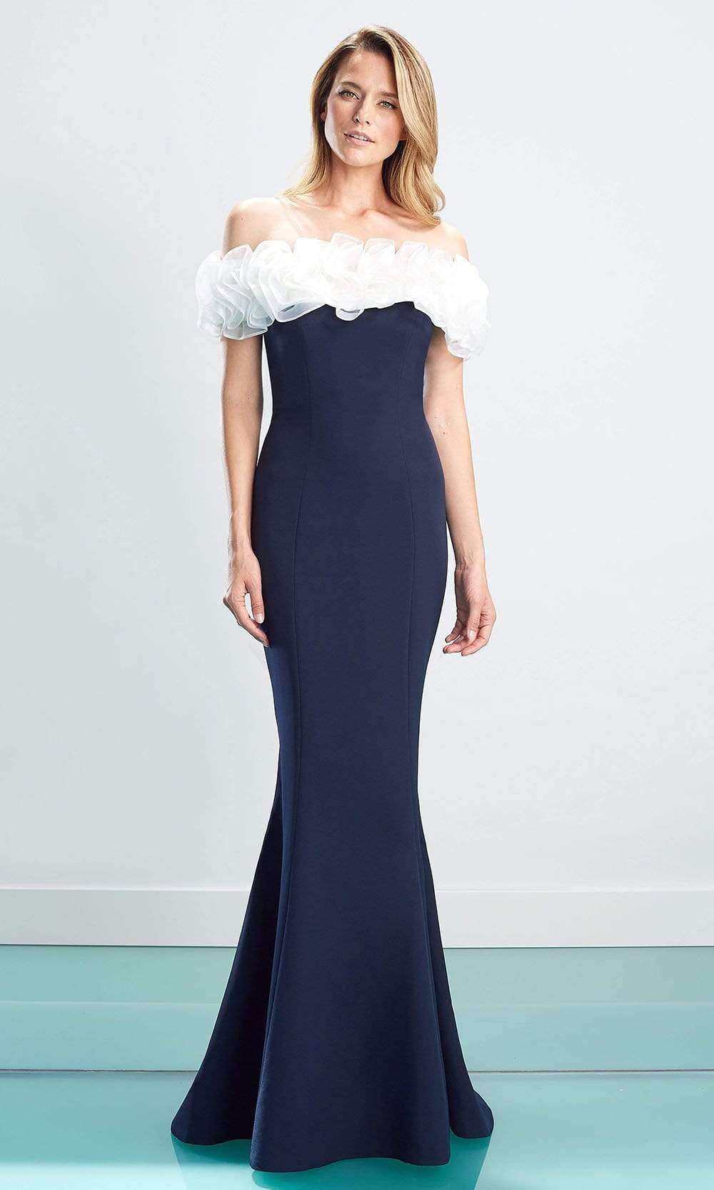 1461 Ruffled Off Shoulder Long Gown
