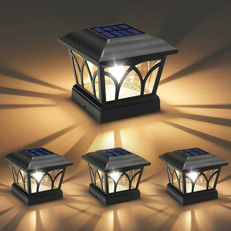 VOLISUN Solar Post Cap Lights Outdoor Edison LED Bulbs