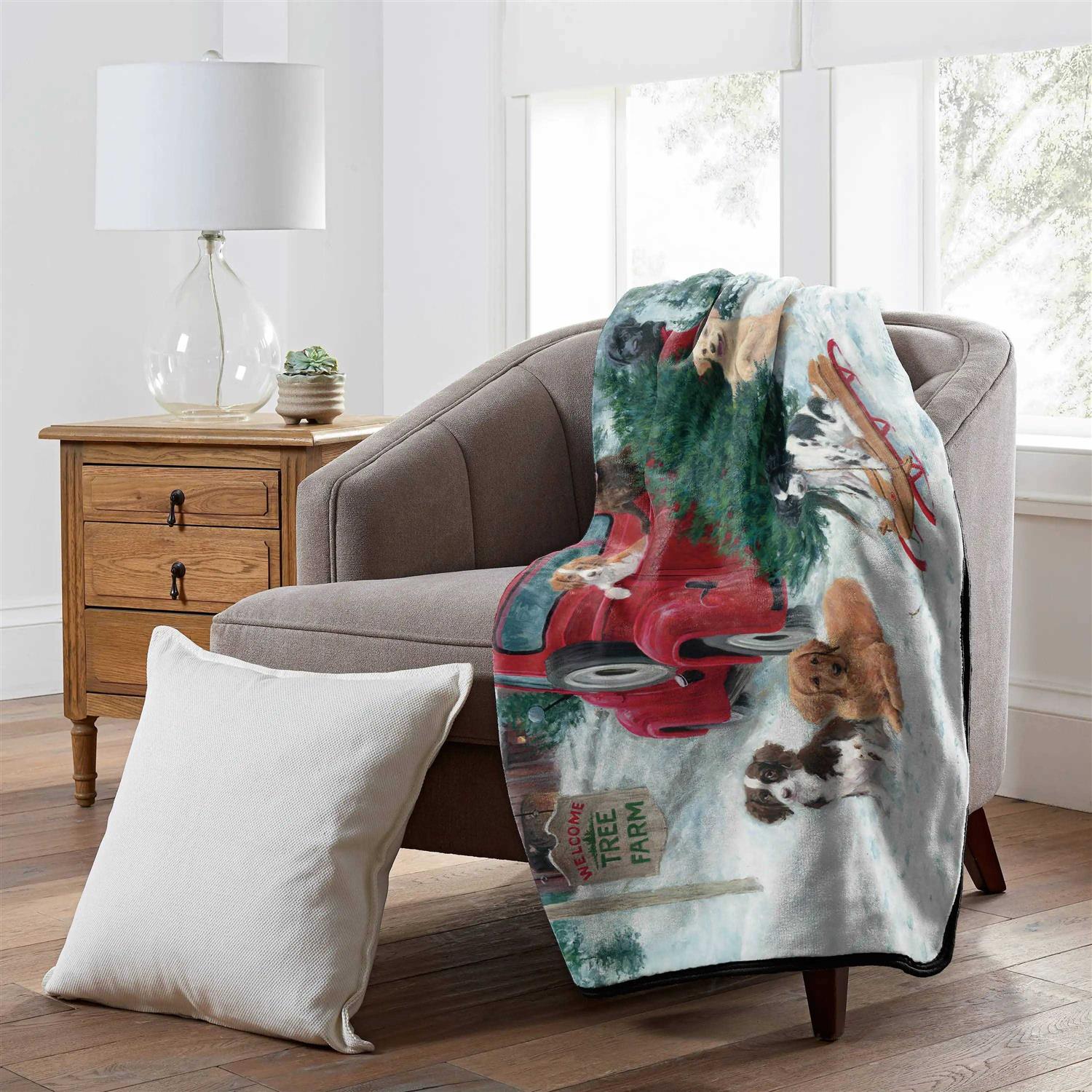 Warm Wishes Christmas Royal Plush Raschel Throw Blanket