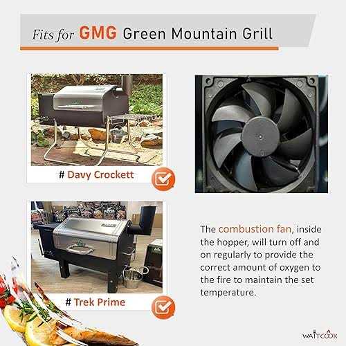 12V Combustion Fan Replacement Parts GMG P-1011 for Green Mountain Davy Crockett and Trek Wood Pellet Grill