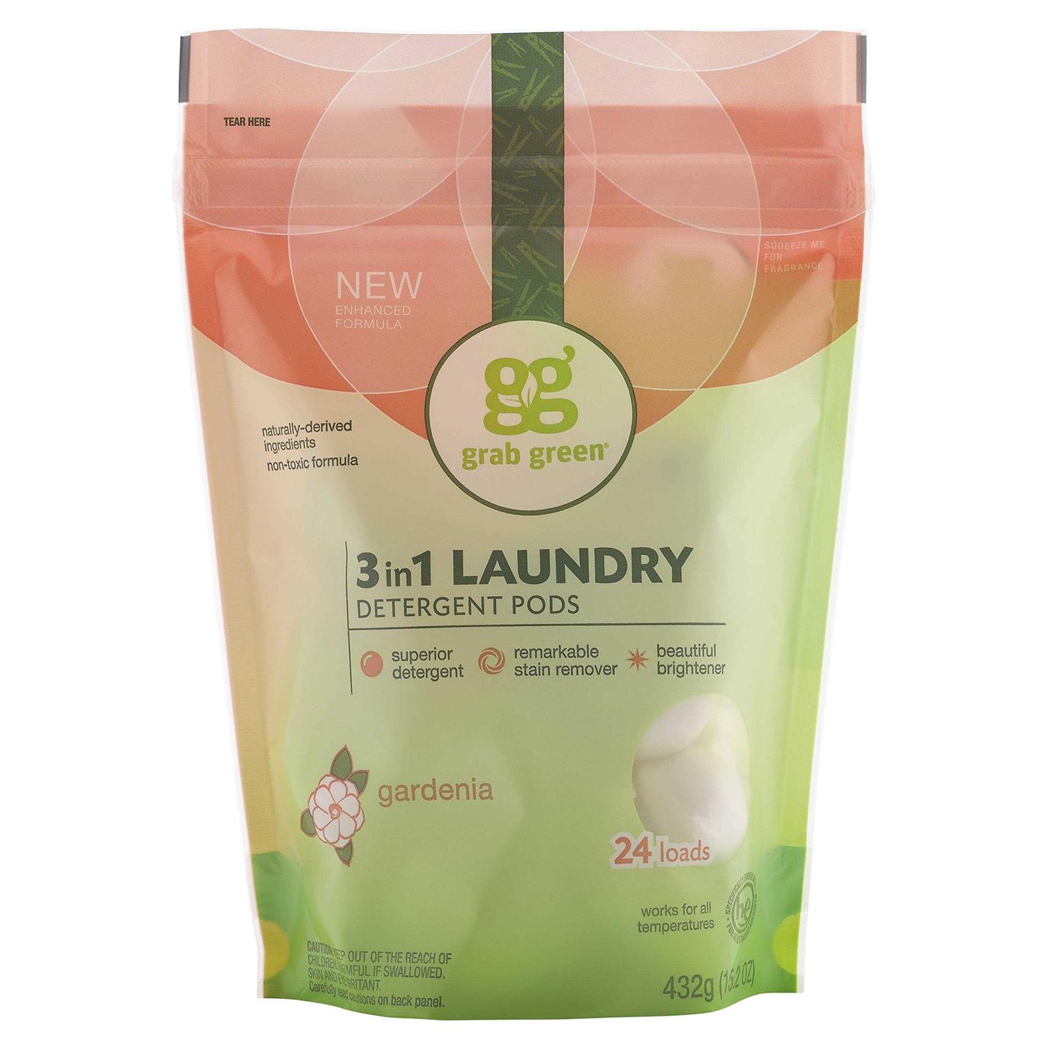3 in 1 Laundry Detergent Pods Grab Green