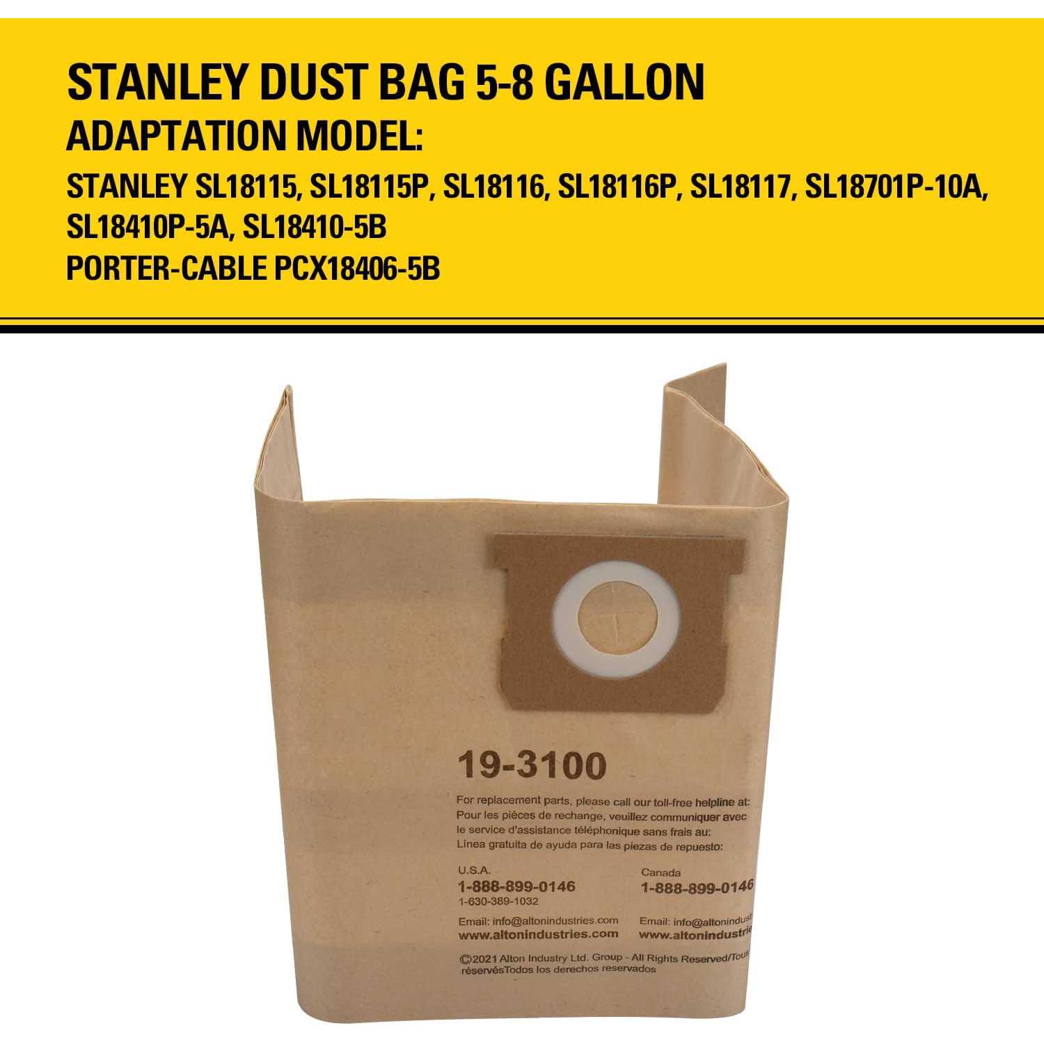19-3100 Stanley Disposable Filter Bag for Wet/Dry Vacuums