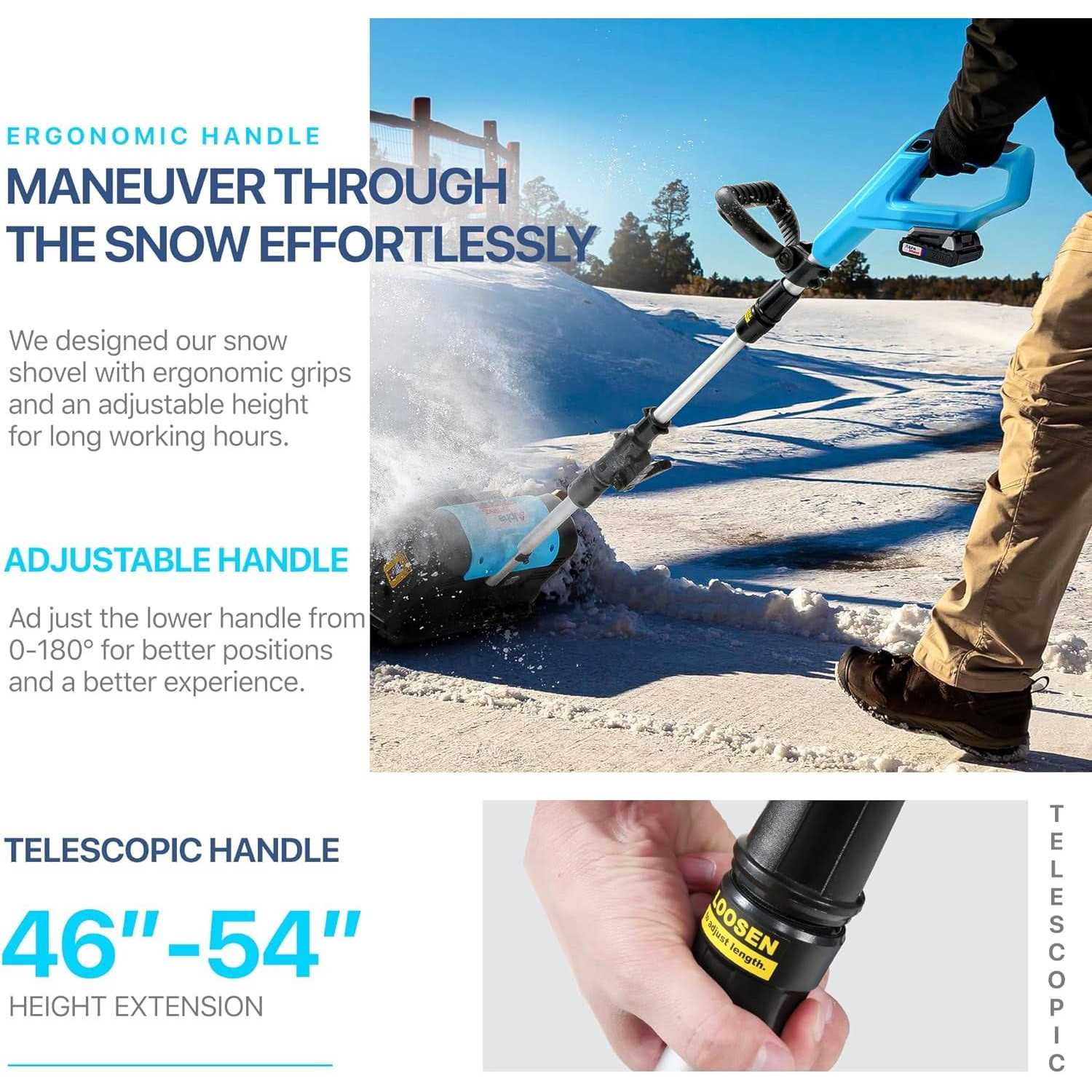 Alphaworks Portable Electric Snow Thrower & Shovel GUT054