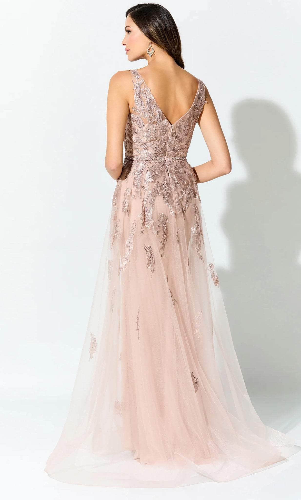 Embellished Overskirt Evening Gown