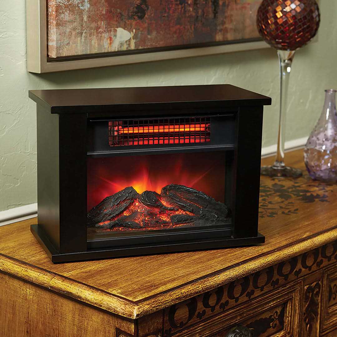 Lifesmart 1000W Tabletop Infrared Fireplace Space Heater with Flame Effect FEJ16C