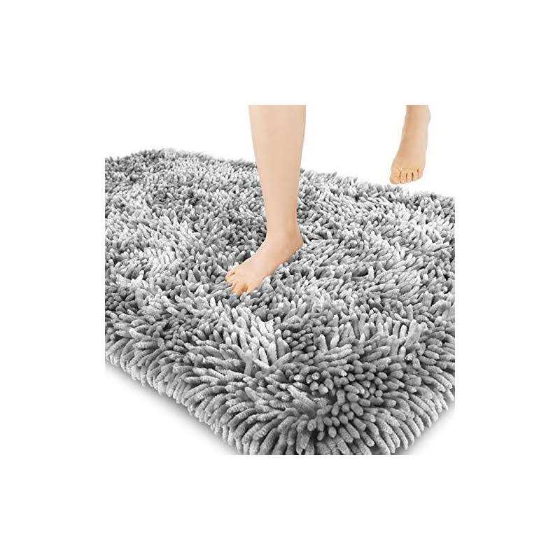 Yimobra Original Luxury Chenille Bath Mat Soft Shaggy Super Absorbent and