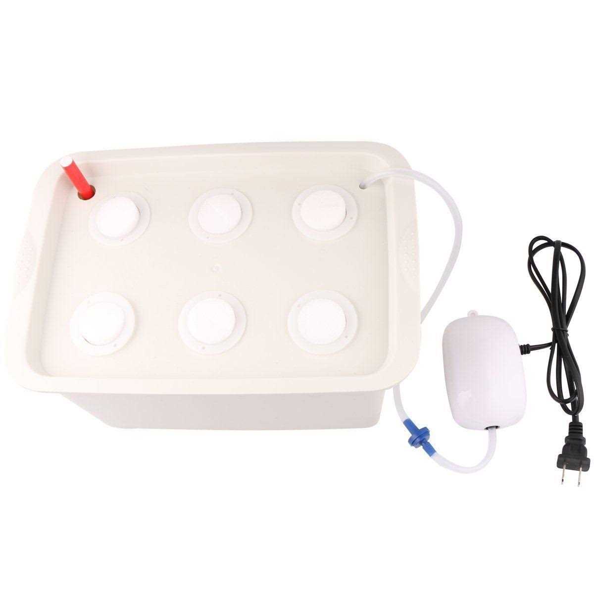 Aunifun Hydroponics Grower Kit DIY Self Watering Indoor Hydroponics Tools DWC Hydroponic System Planting Container Include Aquarium Air Pump Buoy