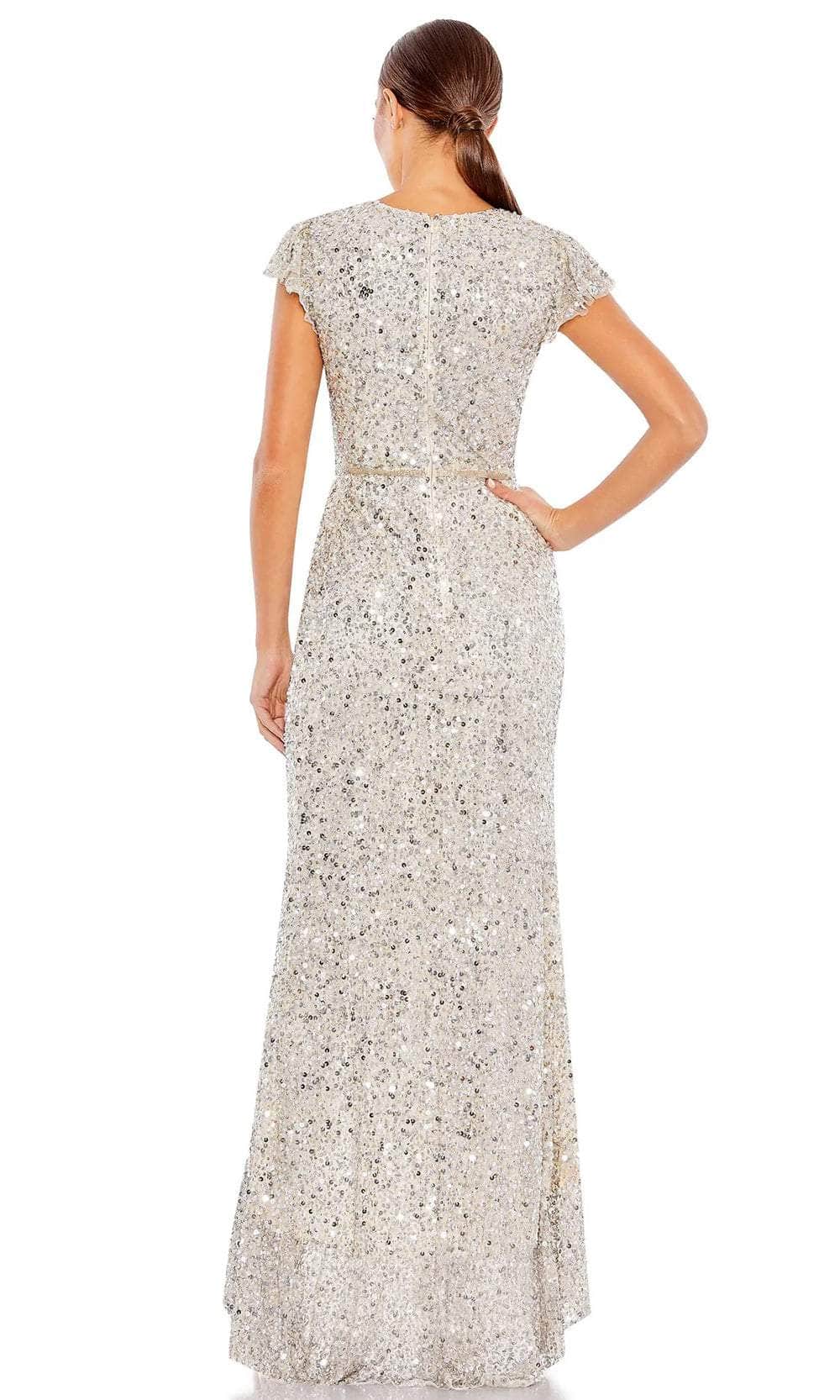 V-neck Sequin Evening Dress