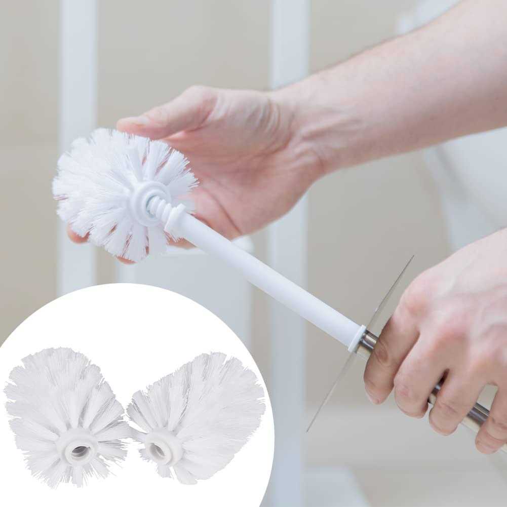 2pcs Toilet Brush Replacement Head Cleaning Tool Suitable For Brush Rods With A Diameter Of 12mm