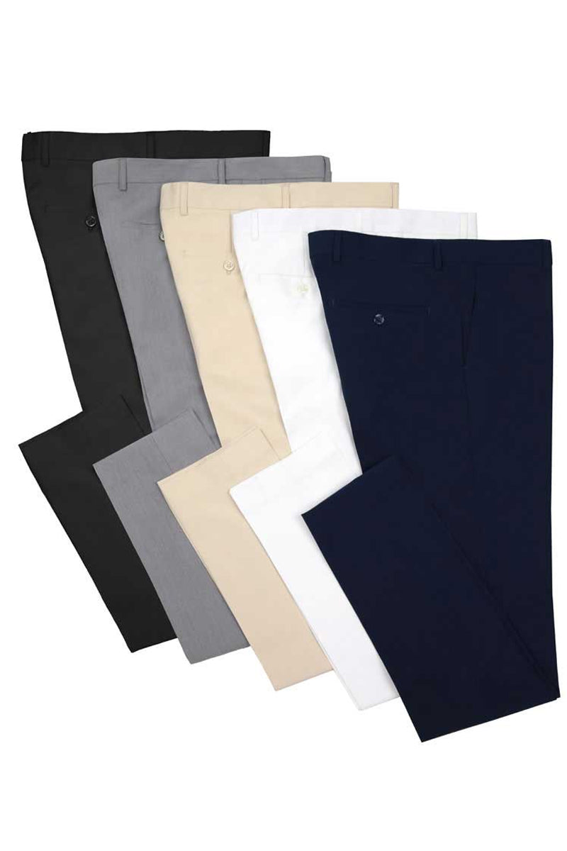 Men’s Ultra Slim Fit Wool Feel Dress Pants in 5 Colors