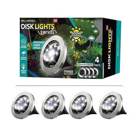 Bell + Howell LED Outdoor Solar Swivel Disk Lights