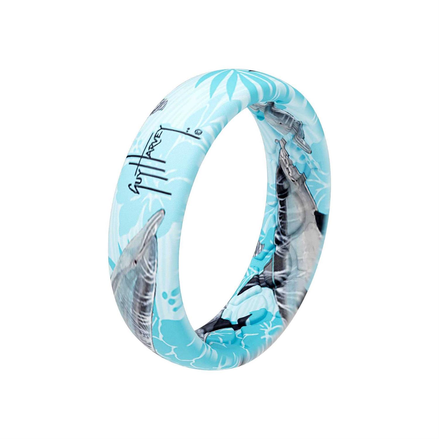 Women Groove Life Guy Harvey Dolphin Thin Silicone Ring