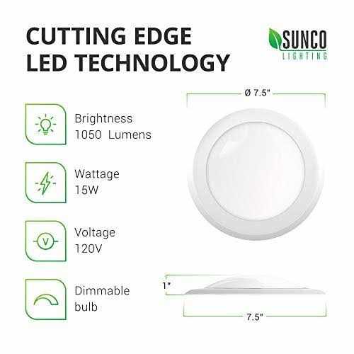 Sunco Lighting 5 inch / 6 inch Flush Mount Disk LED Downlight