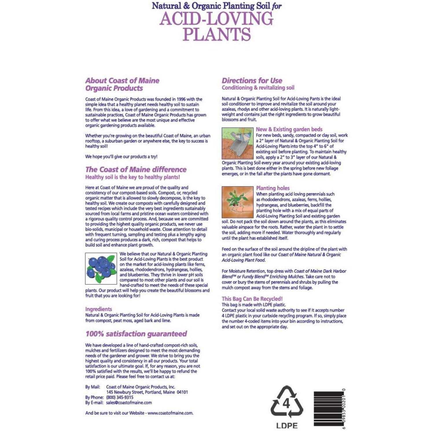 Coast of Maine Acid-Loving Plants Soil