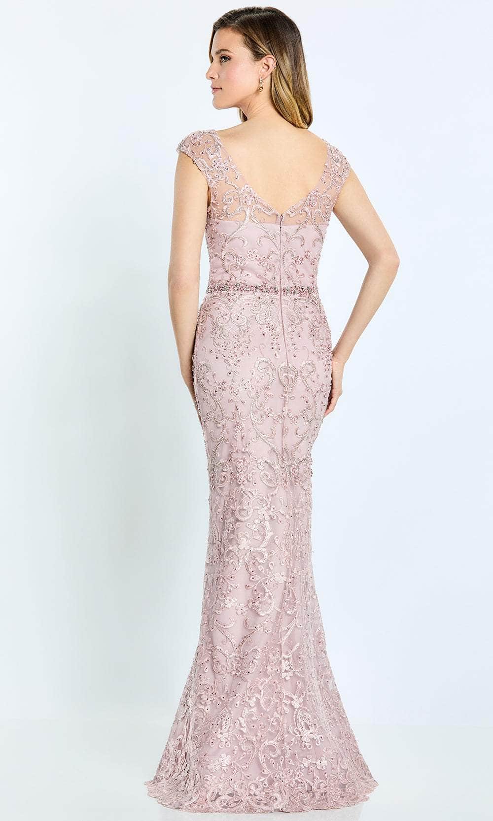 Embroidered Scoop Neck Formal Dress