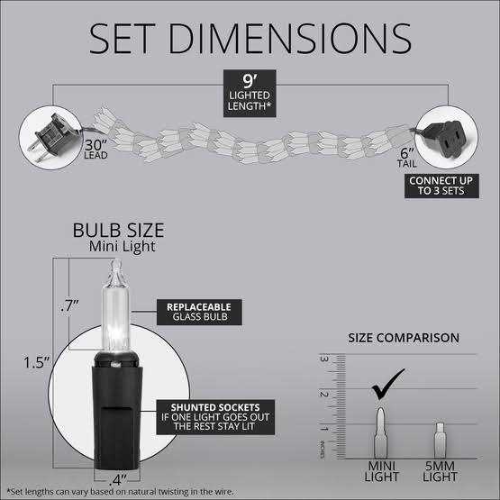 Wintergreen Lighting 9′ Garland Lights 300 Lamps