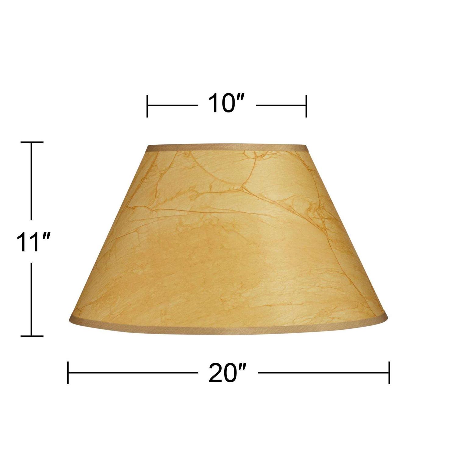 Springcrest Crinkle Paper Large Empire Lamp Shade 10 Top x 20 Bottom x 12 Slant x 11 High Replacement with Harp and Finial