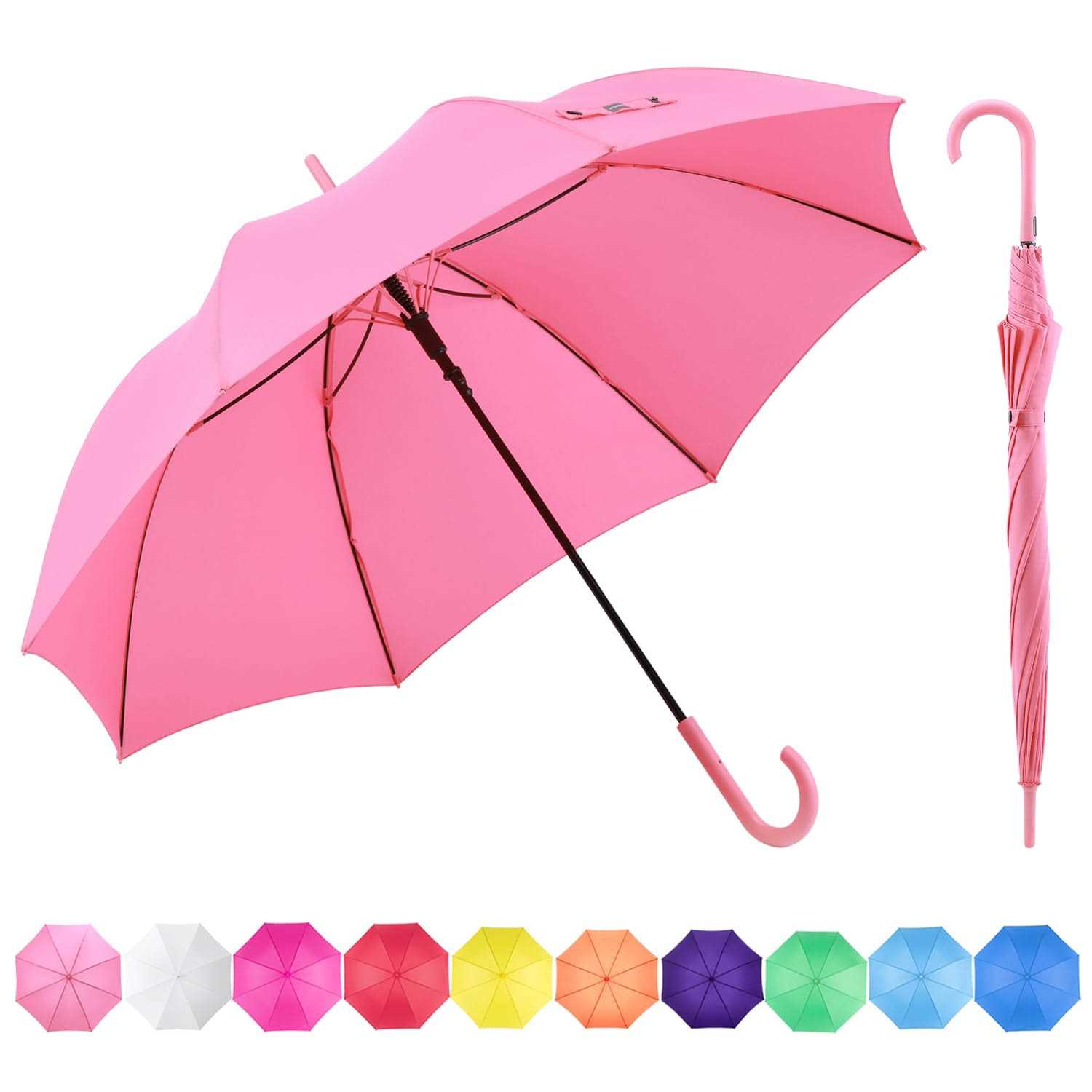 RUMBRELLA UV Stick Umbrella Auto Open UPF 50+ with J Hook Handle 51IN