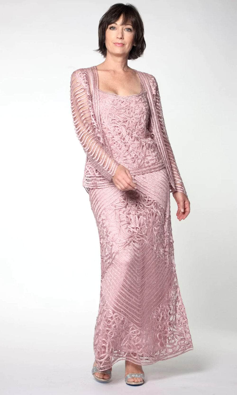 Scoop Beaded Lace Formal Dress