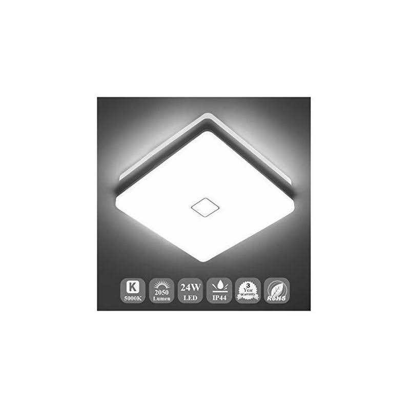 Airand 5000K LED Ceiling Light Flush Mount 24W 12.6in Square LED Ceiling Lamp for Kitchen Bathroom Hallway with 240Pcs LED Chips Without Flicker