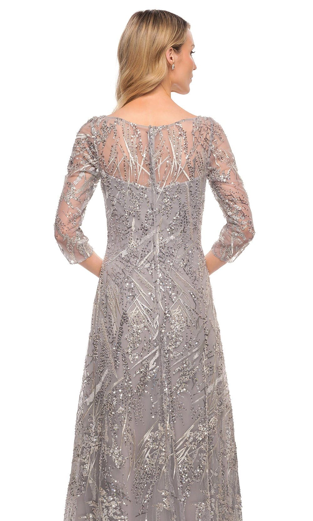 Embroidered Sheer Lace A-Line Mother of the Groom Dress