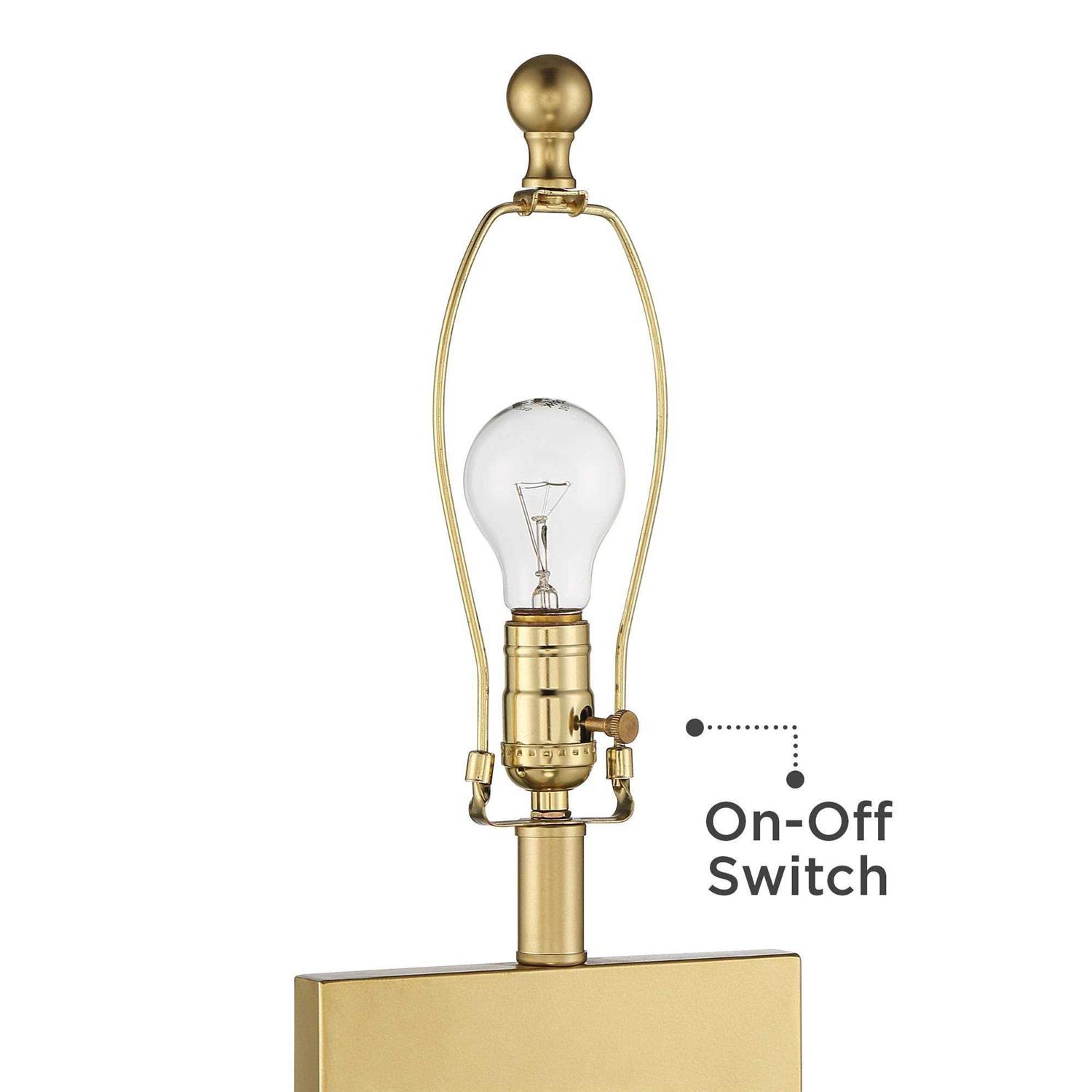 360 Lighting Marshall Modern Table Lamp 30 Tall Gold Open Base Oatmeal Rectangular Shade for Bedroom Living Room Bedside Nightstand Office House Home