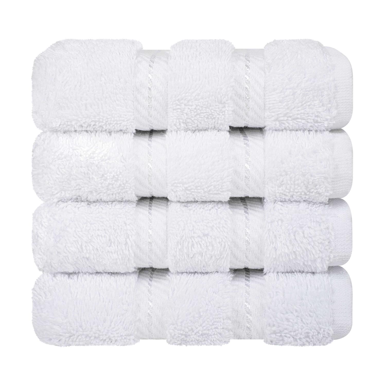 American Soft Linen Washcloth Set 100% Turkish Cotton 4 Piece Face Hand Towels for Bathroom and Kitchen