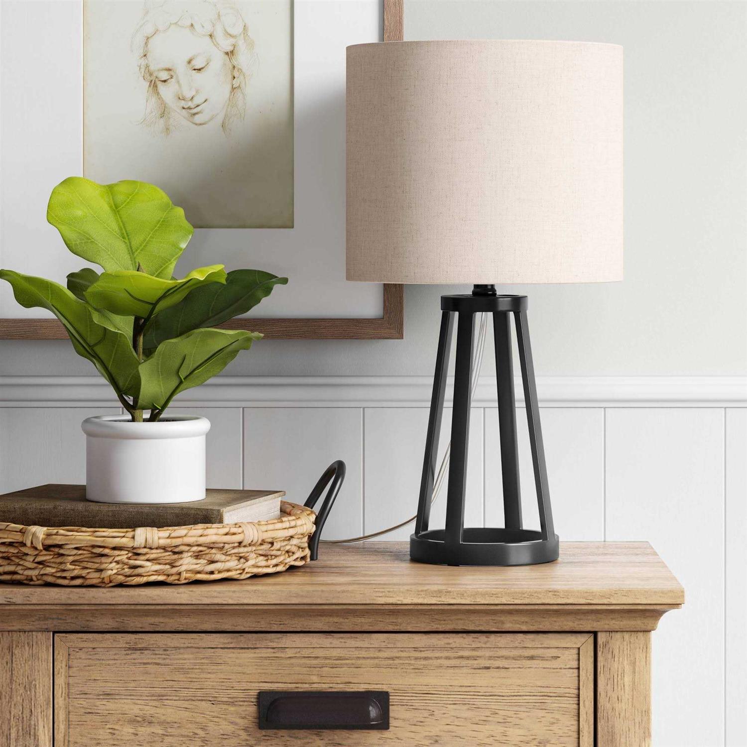 Threshold Medium Modern Industrial Assembled Table Lamp Black