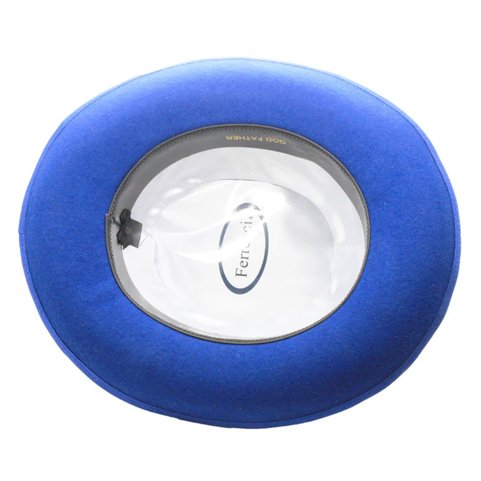 Mens Classic Gangster Godfather Wool Dress Hat in Royal Blue