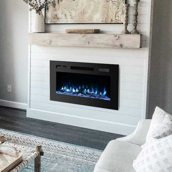 Clihome 30 in. Classic Built-in or Wall-Mounted Direct Vent Electric Fireplace Insert