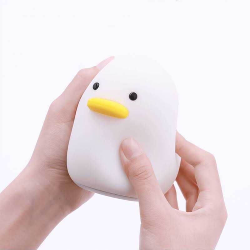 Uneede LED Benson Night Light Cute Duck Animal Silicone Nursery Night Light Rechargeable Table Lamp Bedside Lamp with Touch Sensor for Baby Girls