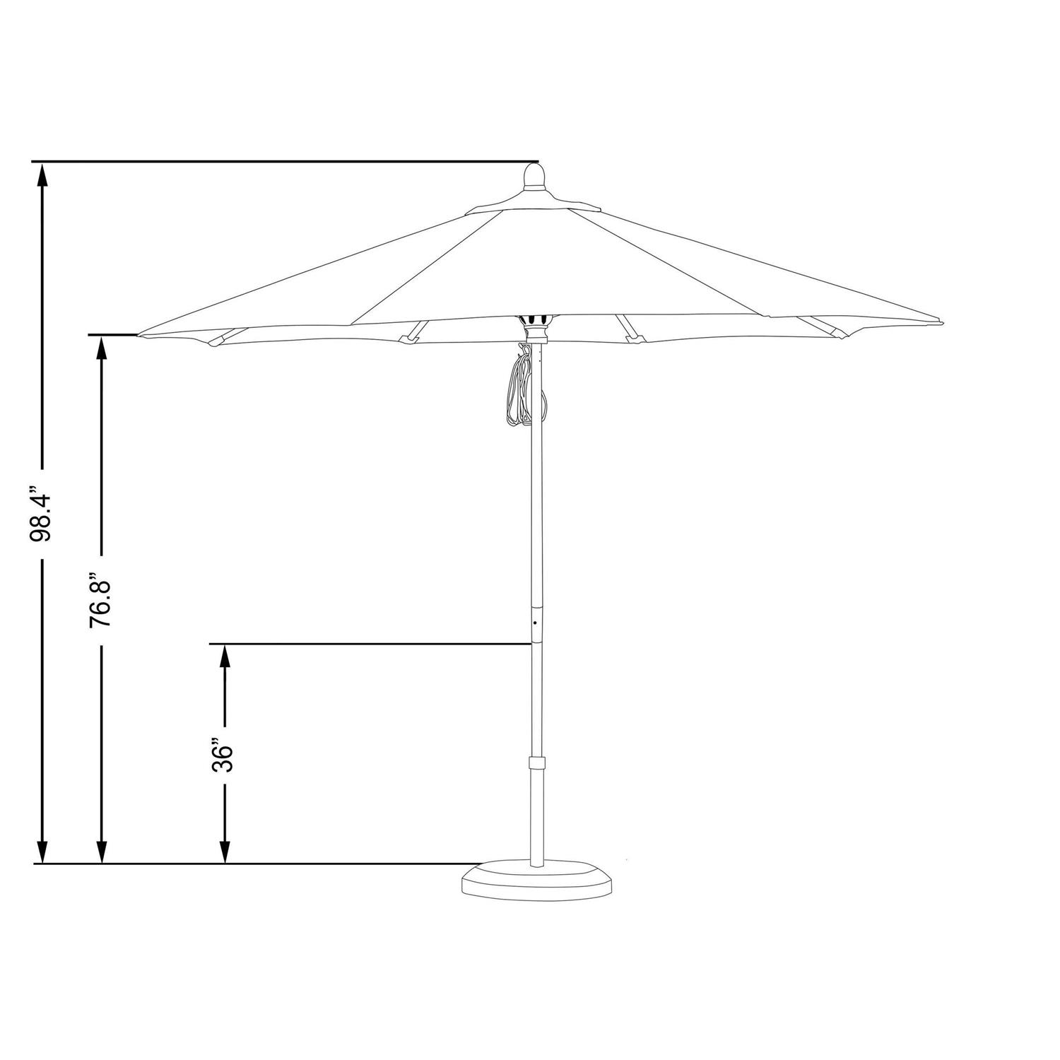California Umbrella Aluminum Market Tilt Umbrella