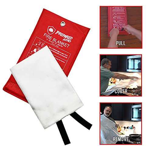 Prepared Hero Extra Large Emergency Fire Blanket Extra Large Fire Suppression Blanket for Kitchen