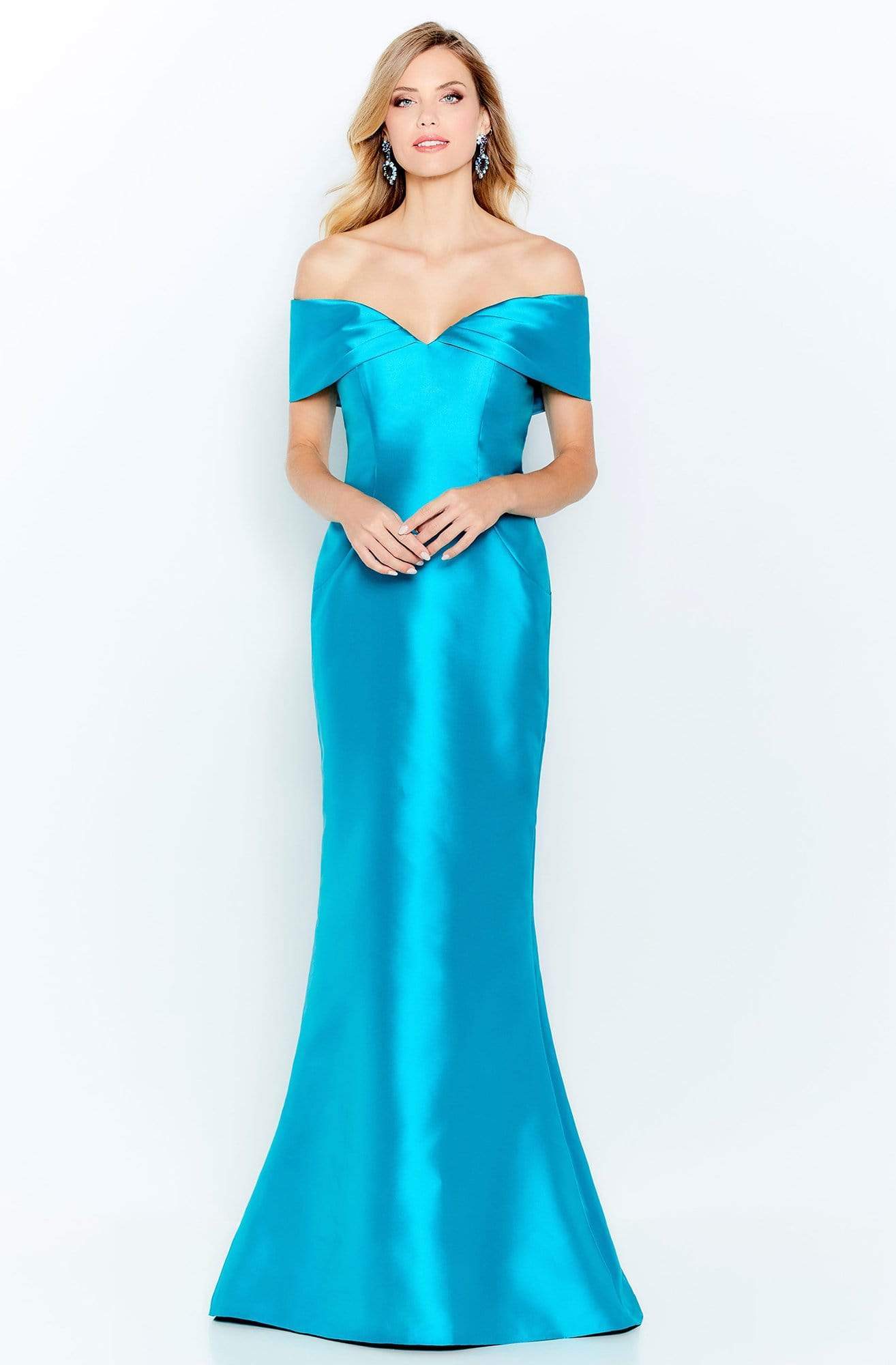 120622 Off Shoulder Mikado Trumpet Gown