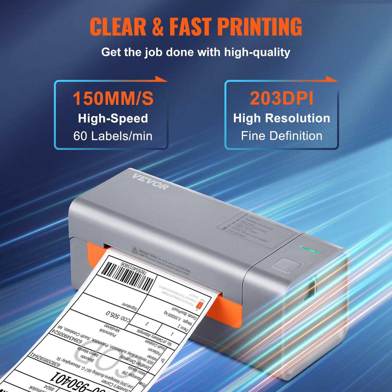 VEVOR Thermal Label Printer Shipping Label Printer for Width of 1.57