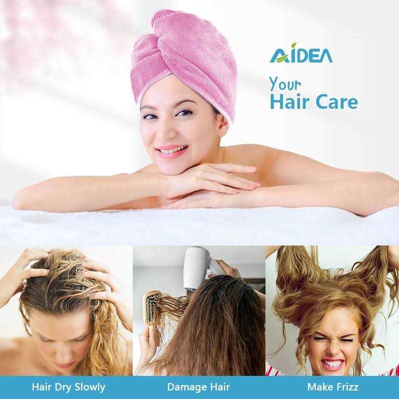 Aidea Microfiber Hair Towel Wrap for Women 3 Pack 10 inch X 26 inch
