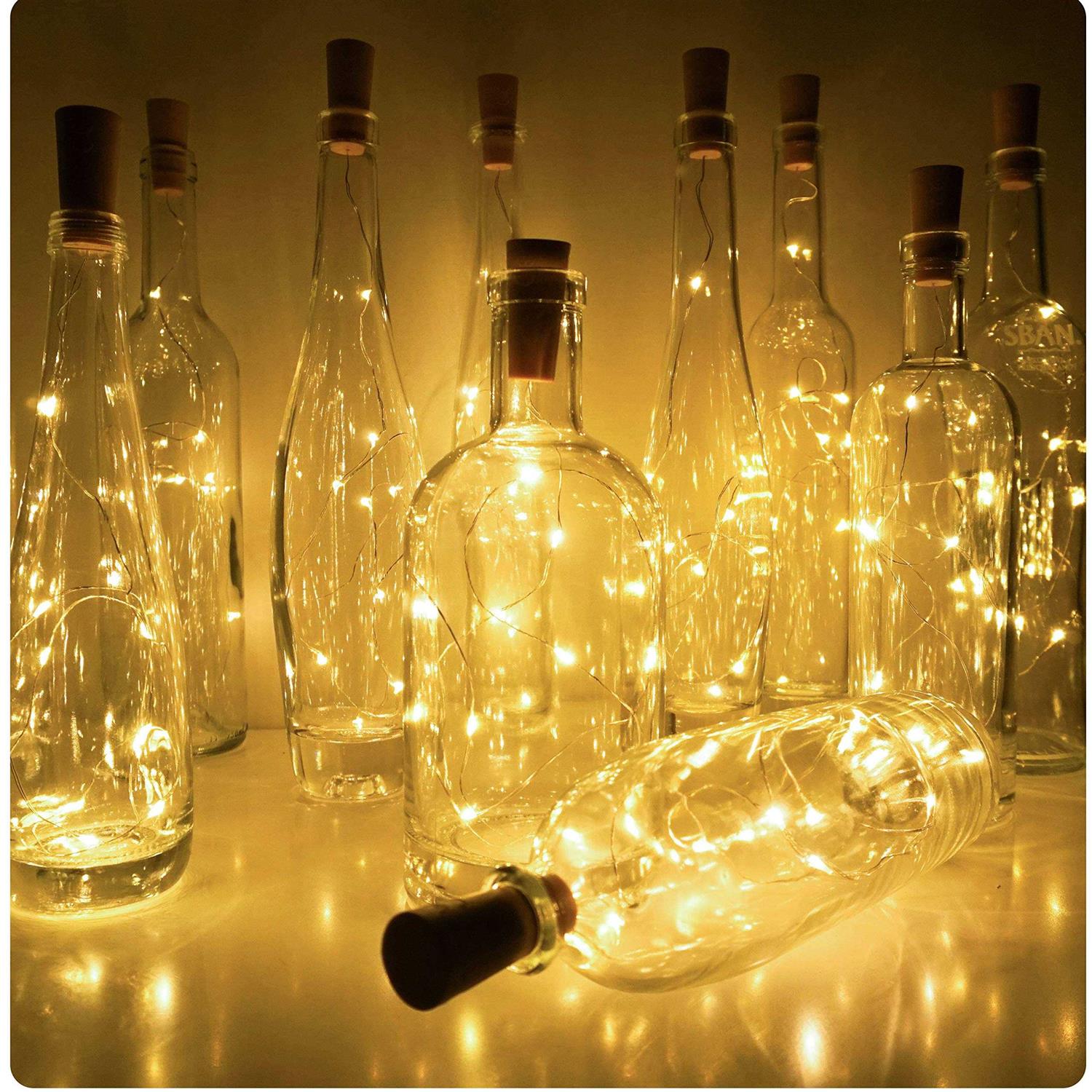 Bottle Lights 12 Pack 20 Leds Cork Lights for Wine Bottles Battery Powered Fairy Mini String Lights for Diy Jar Lighting Indoor Bedroom