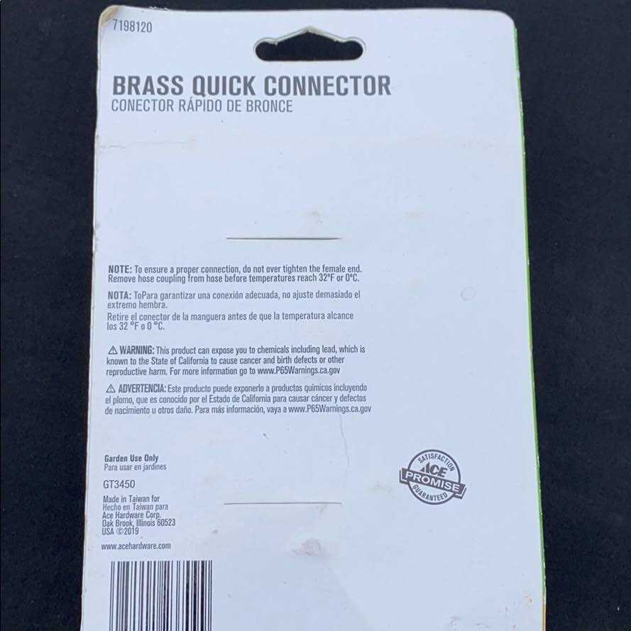 Ace Brass Quick Connector Hose Set Threaded